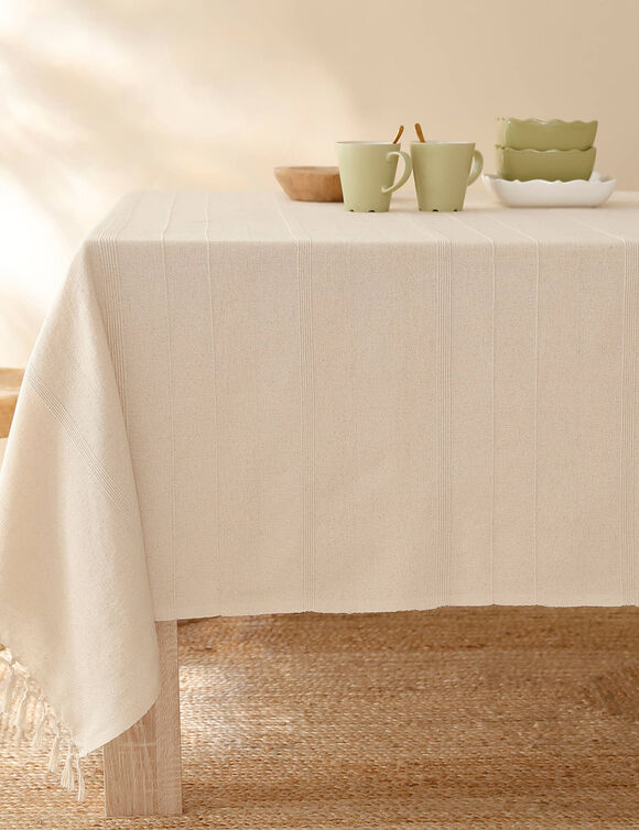 Nappe coton tissage artisanal (écru) Nappe coton tissage artisanal (écru)